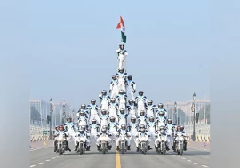 Indian Army's Daredevils set world record with tallest motorcycle pyramid